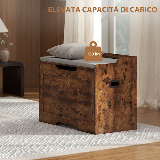 Storage Cabinet Made of Wood and Fabric Length 75cm Width 40cm Height 56cm