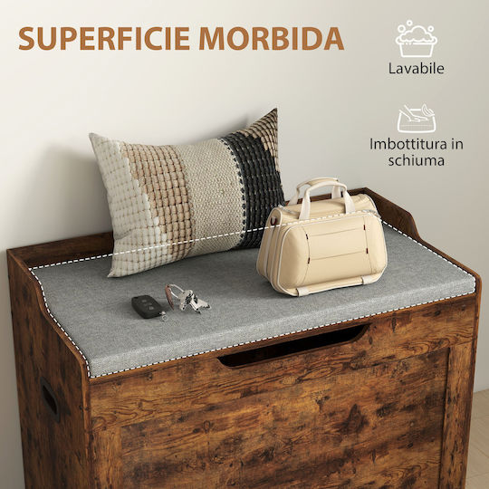 Storage Cabinet Made of Wood and Fabric Length 75cm Width 40cm Height 56cm