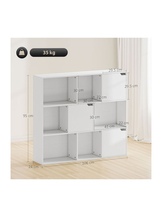 Βιβλιοθήκη Λευκό 106x24x95εκ.