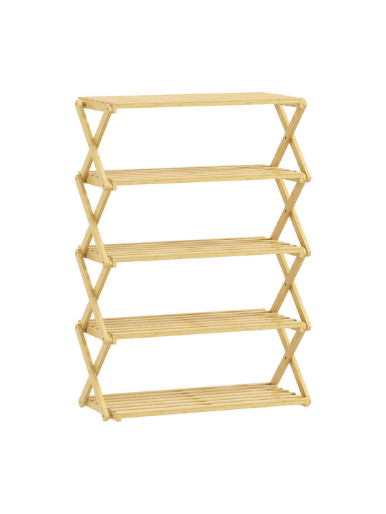 Bamboo Shoe Organizer Beige 60x29x88cm