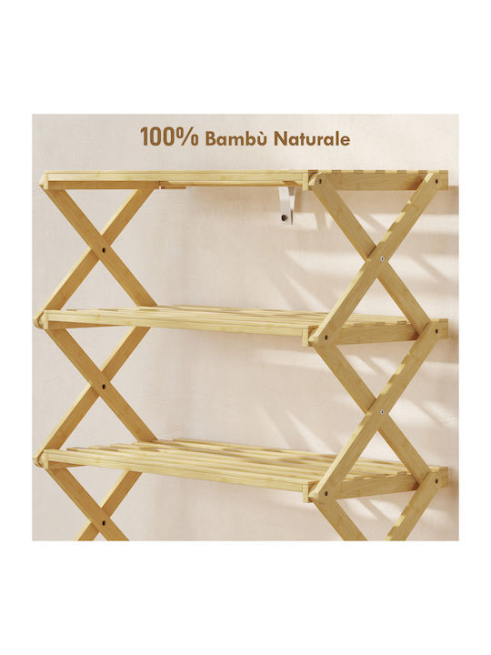 Bamboo Shoe Organizer Beige 60x29x88cm