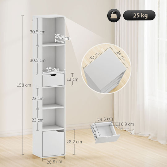 Βιβλιοθήκη Λευκό 30x24x158εκ.