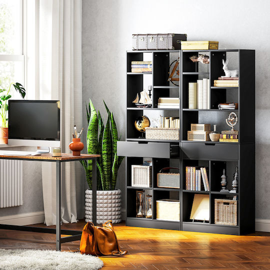 Bookcase Black 60x26x158cm