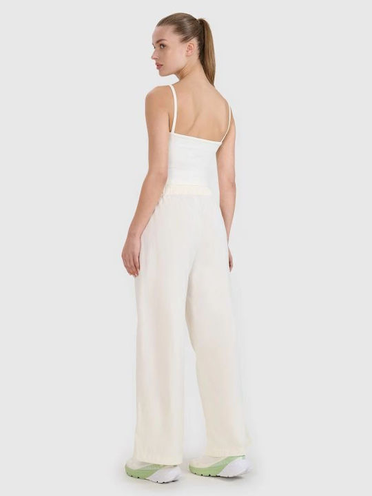 Damen Stoff Hose in Lockere Passform Ecru