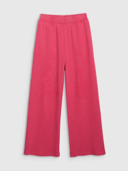 Women's Fabric Trousers Loose Fit Pink