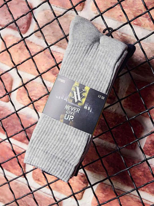 Vtex Socks Κάλτσες για Τέννις Γκρι 3 Ζεύγη