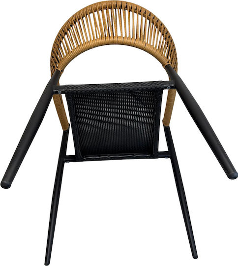 Replacement Fabric Black Perforated Outdoor Armchairs Garden Chairs T88064 66x58.5cm