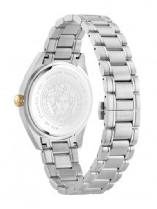 Versace V-code Ρολόι Μπαταρίας με Μεταλλικό Μπρασελέ