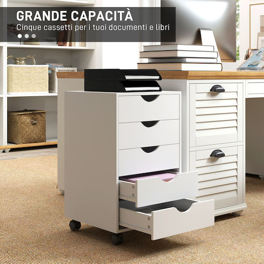 Συρταριέρα Γραφείου από MDF Λευκό 40x40x67cm