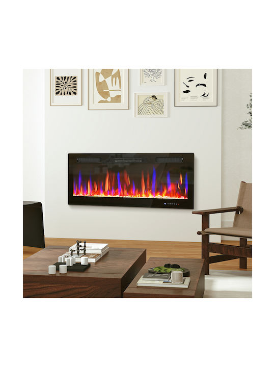 HomCom Επιτοίχιο Ηλεκτρικό Τζάκι 1800W