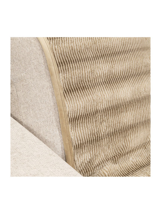 Nima Lunetta Ριχτάρι Πολυθρόνας Γούνινο 180x180εκ. Beige 35444