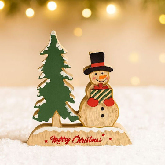 +Efo Christmas Wooden Figure SNowman Height 13cm