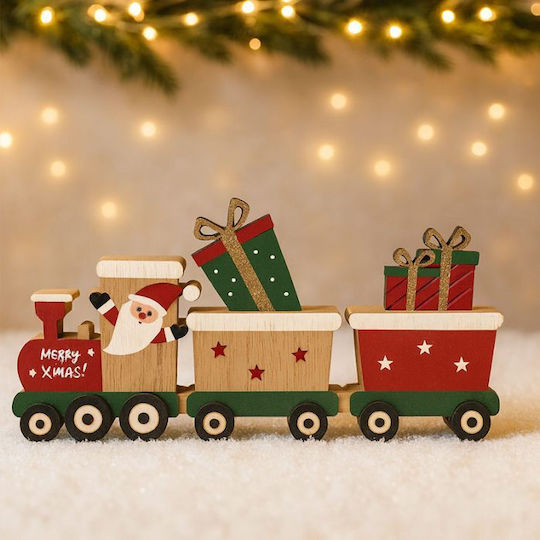 +Efo Weihnachtliche Holz Figur Zug Höhe 23cm