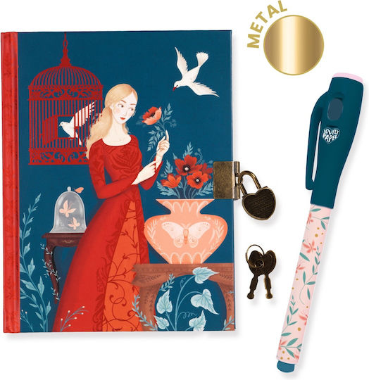 Djeco Lisa Notebook Ruled with Padlock Multicolour