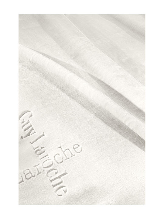 Guy Laroche Logo Pătură Catifea Simplă 160x220 cm Ecru