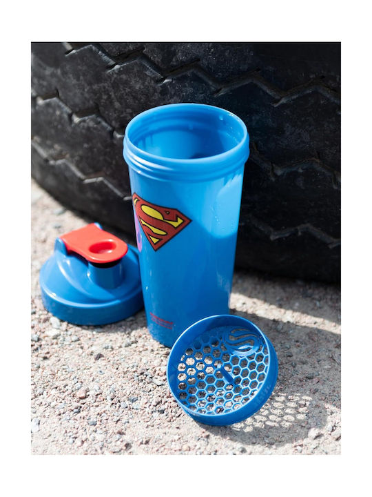 SmartShake Superman Lite Plastic Protein Shaker 800ml Blue