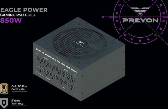 Preyon Nest Windy+ Gaming Midi-Turm Computergehäuse mit Seitenfenster Weiß + Netzteil PREYON EAGLE POWER GOLD 850W