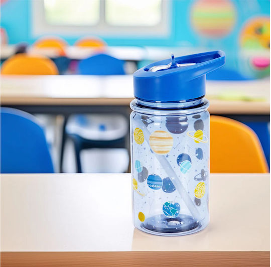 Gezellig Kids Water Bottle Plastic with Straw 450ml