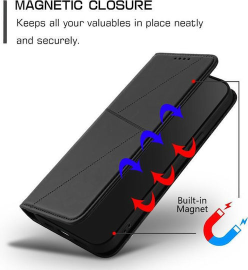 Finisaj magnetic puternic Back Cover Piele Negru (TCL 50 NXTPAPER 5G / TCL 50 Pro NXTPAPER 5G)