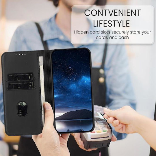 Finisaj magnetic puternic Back Cover Piele Negru (TCL 50 NXTPAPER 5G / TCL 50 Pro NXTPAPER 5G)