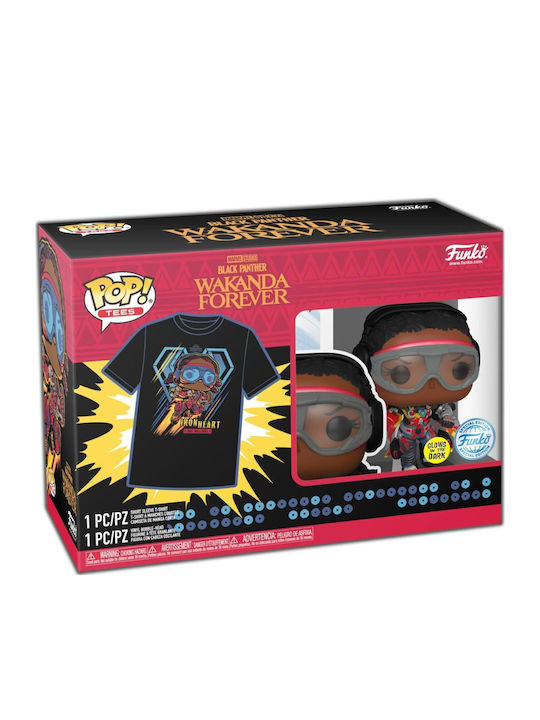 Funko Pop! Tees Marvel: Marvel - Tee Adult Black Panther Iron Heart Riri Williams Vinyl Figure and T-Shirt (S) Bobble-Head & Strălucește în întuneric