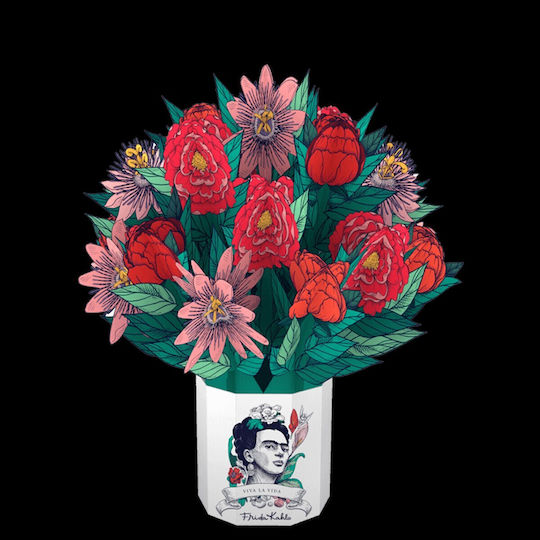 Origamo Greeting Card Pop-Up Viva La Vida Frida Kahlo 35x29.1cm Large Flora