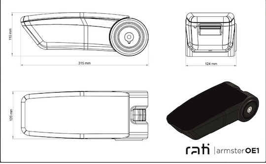 Rati Armster Car PU Armrest for Dacia Duster 2018-2019 Black