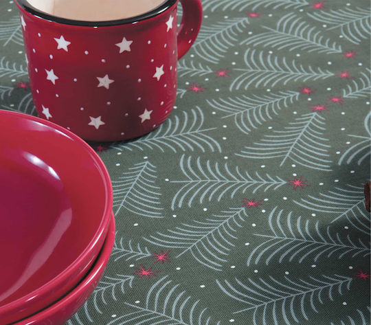 Nef-Nef Homeware December Weihnachtlich Tischtuch Stoff Rot L140xB140cm.