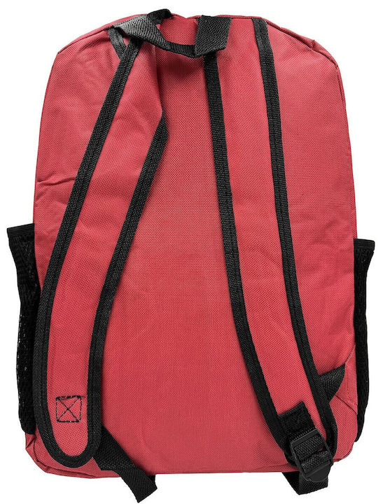 24home.gr School Backpack for Junior High-High School with Water Bottle Holder Red 31 x 13 x 41cm