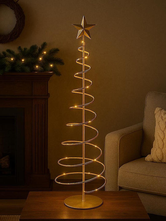 cu lumină LED Decorațiune de Crăciun Metalic Braduleț 60cm. Auriu