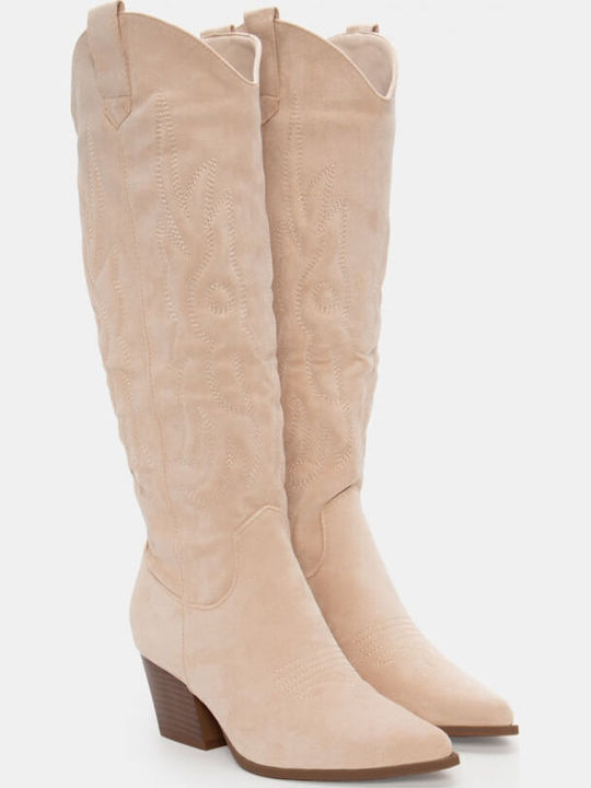 Damenstiefel Cowboy Beige