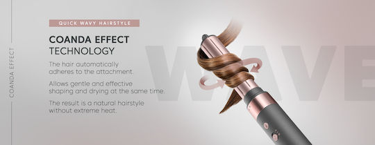 ETA Ceramic Electric Hair Brush with Air and Rotating Head for Curls 1400W