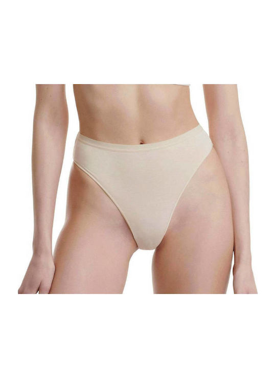Bamboo Talie înaltă Femei Brazilia 2Pack Beige