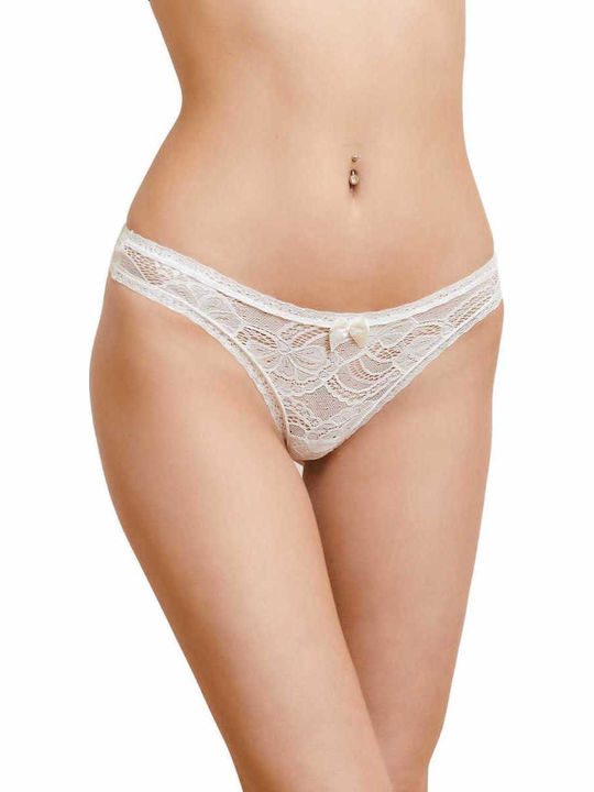 Women's String with Lace Ivory Coast