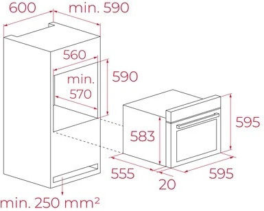 Teka Cuptor Deasupra Blatului 70lt L59.5cm.