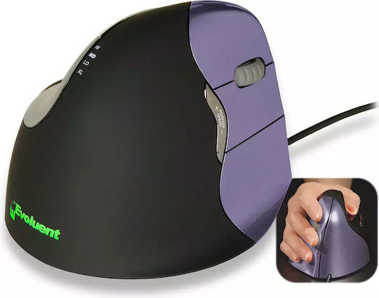 R-Go Tools Wired Mouse 4 Small Ενσύρματο Εργονομικό Vertical Ποντίκι Μωβ