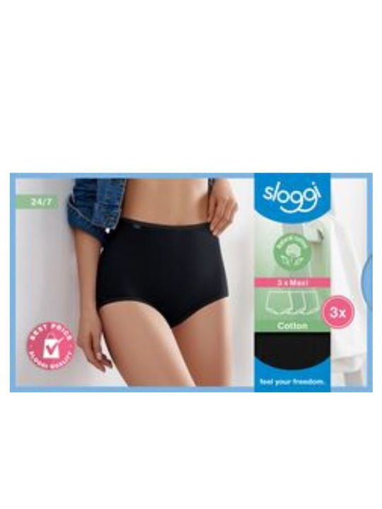 Βαμβακερά Ψηλόμεσα Γυναικεία Boxer 3Pack Μαύρο