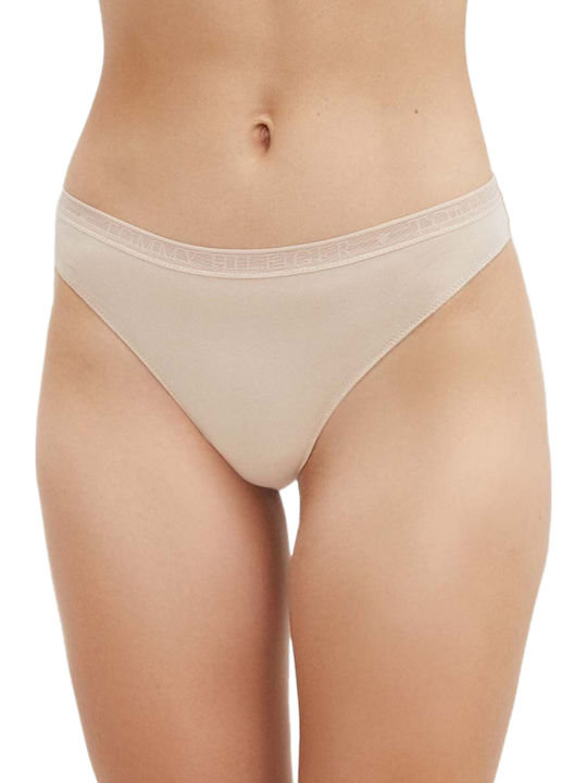 Βαμβακερά Γυναικεία String 3Pack με Δαντέλα Ροζ