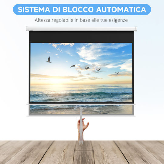 HomCom Οθόνη Προβολής Projector Οροφής με Λόγο Εικόνας 16:9 172x96cm / 80"