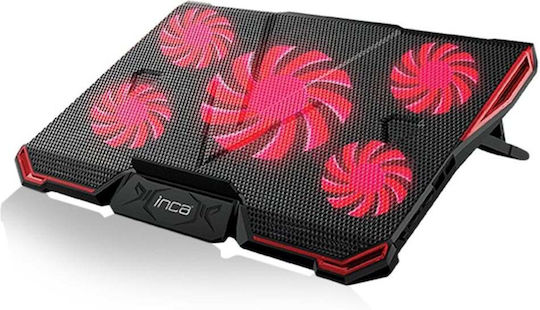 Inca INC-611GMS Cooling Pad για Laptop έως 17" με 5 Ανεμιστήρες και Φωτισμό