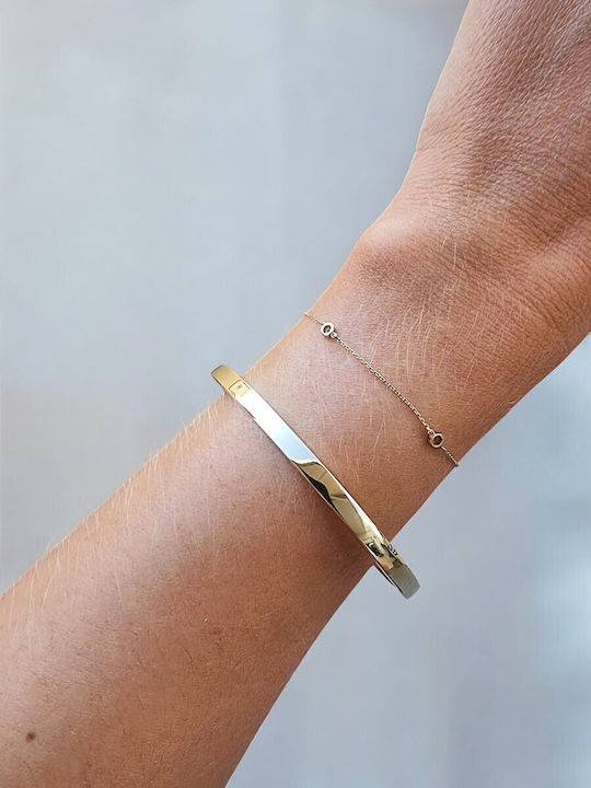 Lunaorocreations Women's Yellow Gold 14K Handcuff Bracelet Small