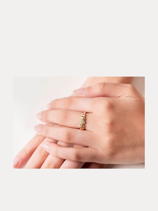 Lunaorocreations Damenring Croissant Gelbes Gold 14κ