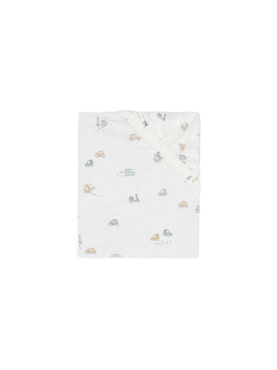 Jollein Baby Sheet Crib Cotton Fitted White 70x140cm