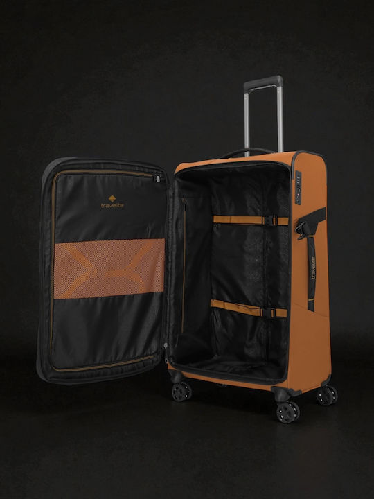 Travelite Μεγάλη Βαλίτσα Ταξιδίου Καρυδί με 4 Ρόδες