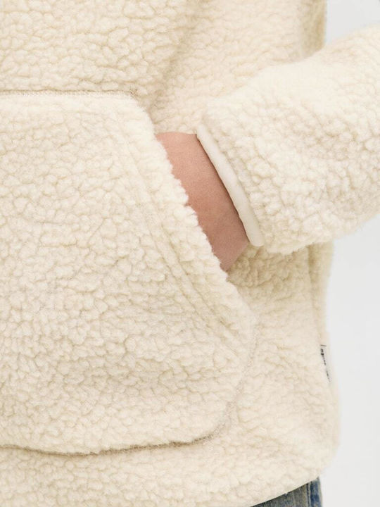 Fleece Kids Sweatshirt with Hood Beige Jones