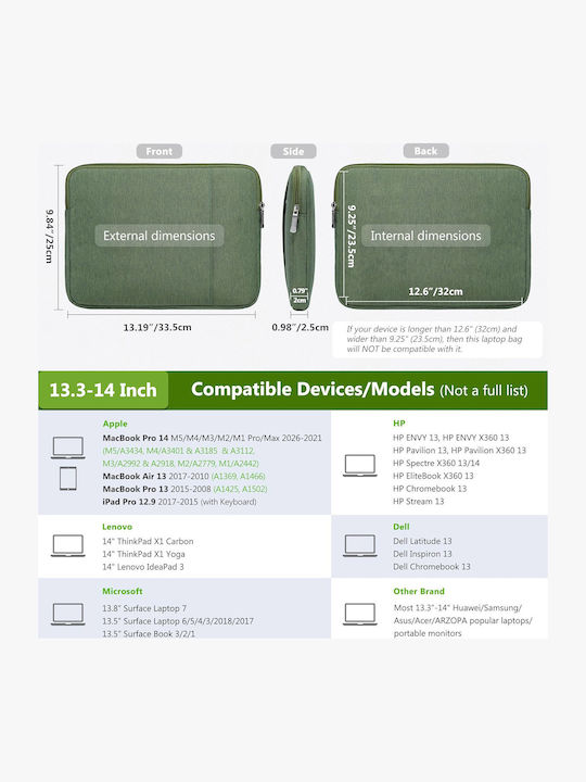 PRO Waterproof Case for 13.3" Laptop Green 1000-42210170
