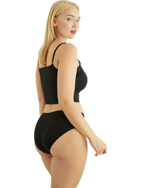 Anna Femeie Slip cu Dantelă Negru