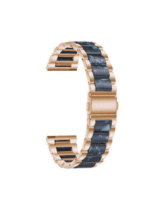 Metal Watch Strap Xdfind Three Beads 22mm Resin Rose Gold Blue Metal Watch Strap Xdfind Three Beads 22mm Resin Rose Gold Blue