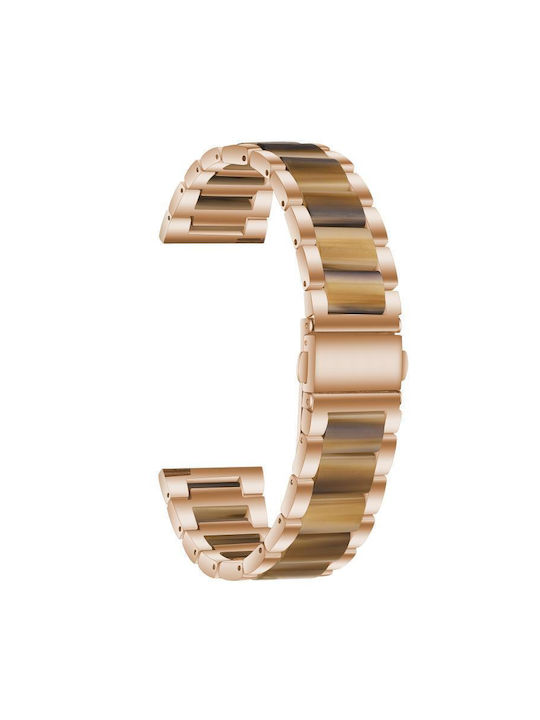 Metal Watch Strap Xdfind Three Beads 22mm Resin Rose Gold Brown Metal Watch Strap Xdfind Three Beads 22mm Resin Rose Gold Brown