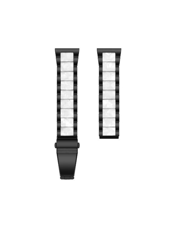 Metallisches Tragbare Bänder Xdfind Three Beads 22mm Resin Schwarz-Weiß